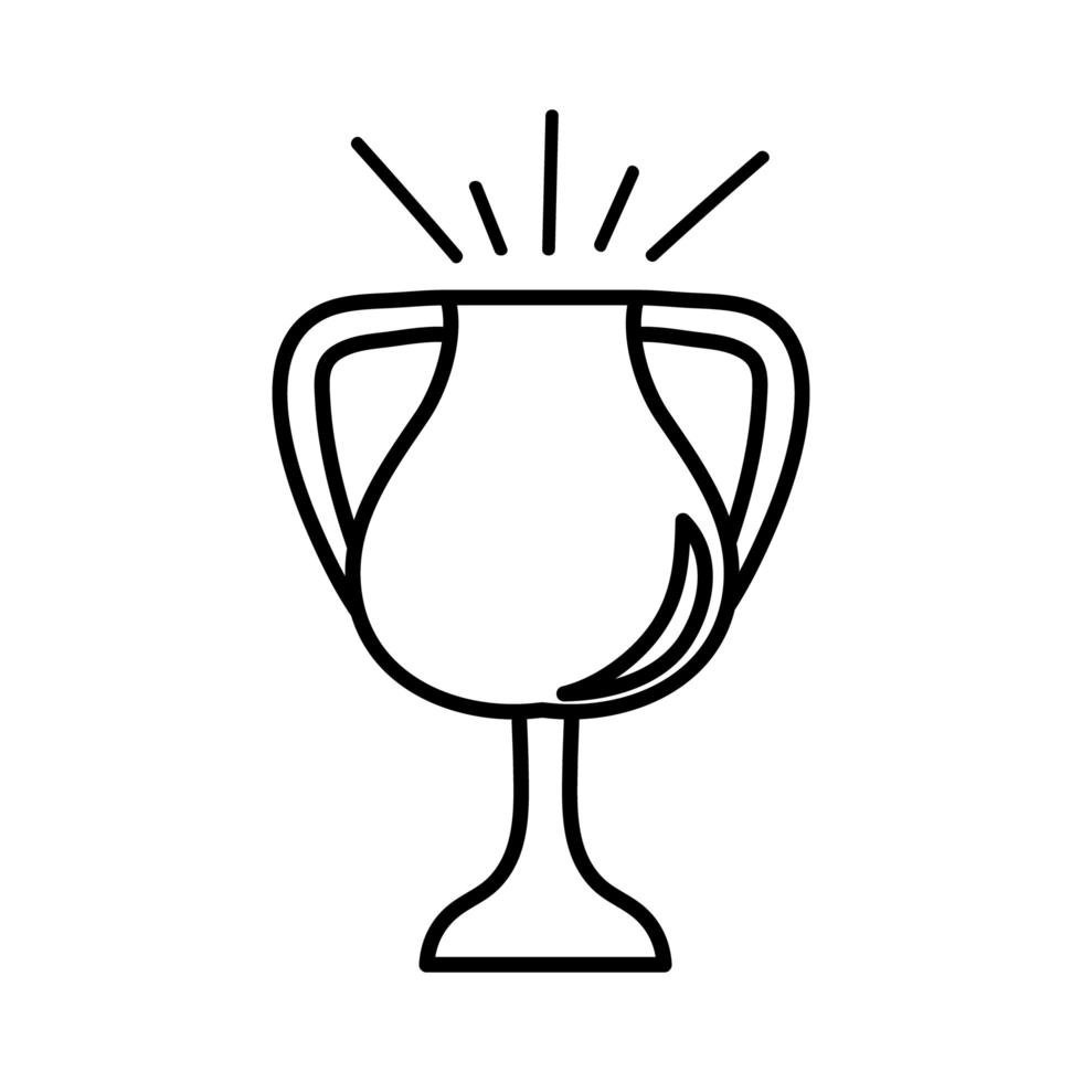 icona di stile della linea del premio tazza trofeo vettore