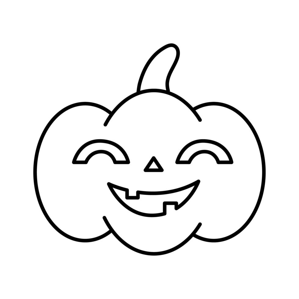 icona di stile di linea di faccia di zucca di Halloween vettore