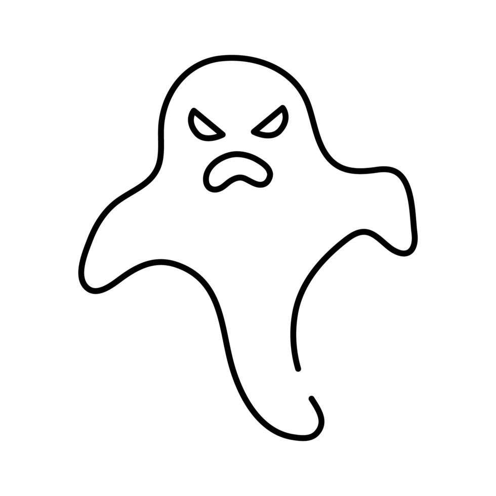 icona di stile di linea galleggiante fantasma di halloween halloween vettore