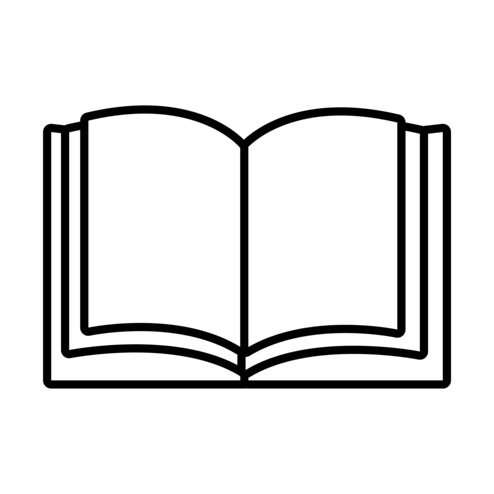 icona di stile linea aperta della scuola del libro vettore