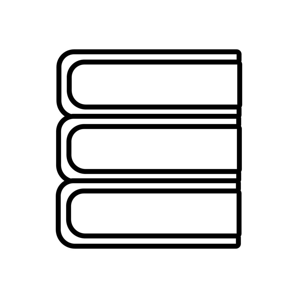 pila libri di testo icona stile linea scuola line vettore
