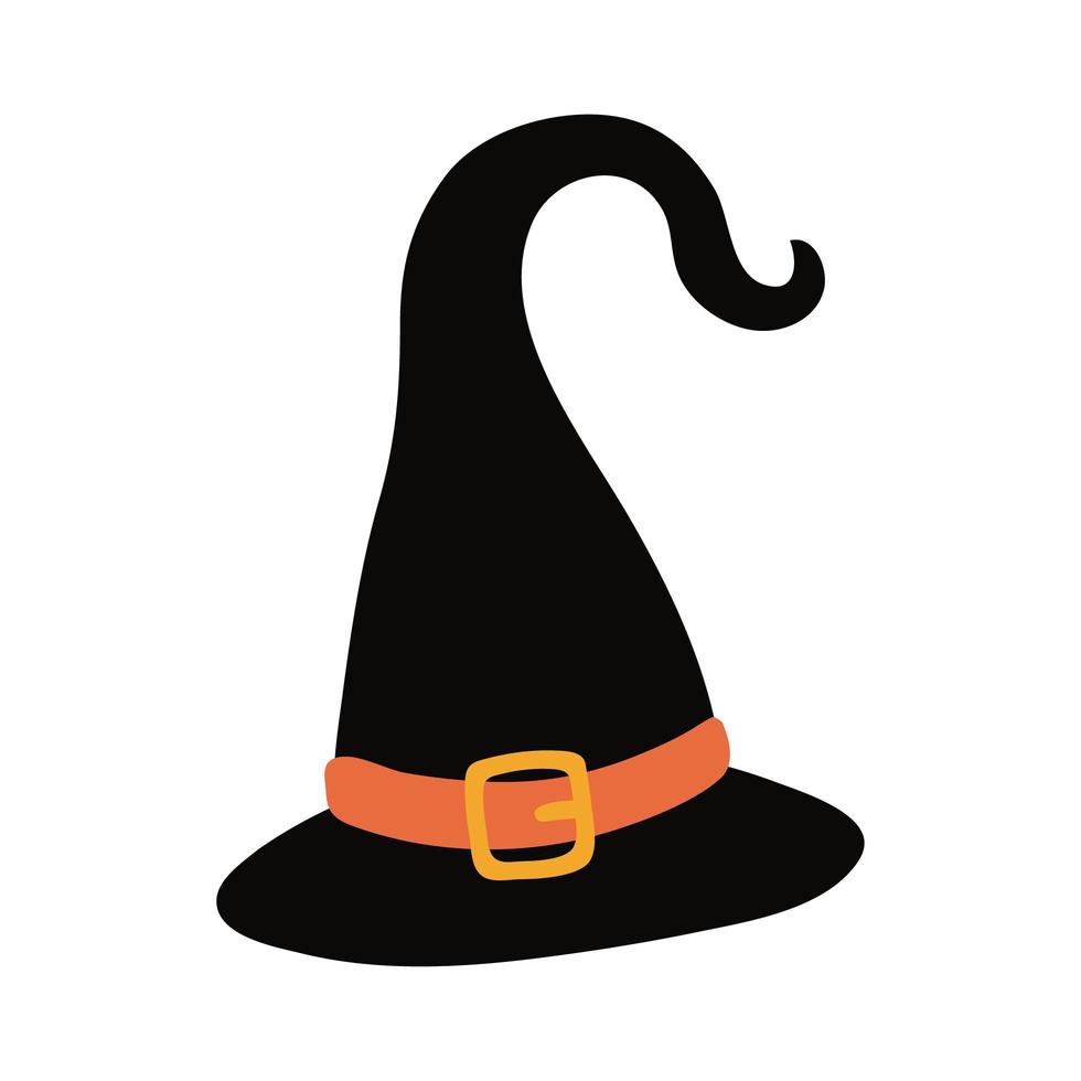 icona di stile piatto cappello da strega di Halloween vettore