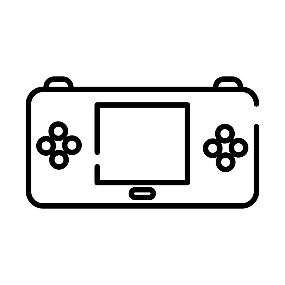 icona di stile di linea portatile per videogiochi vettore