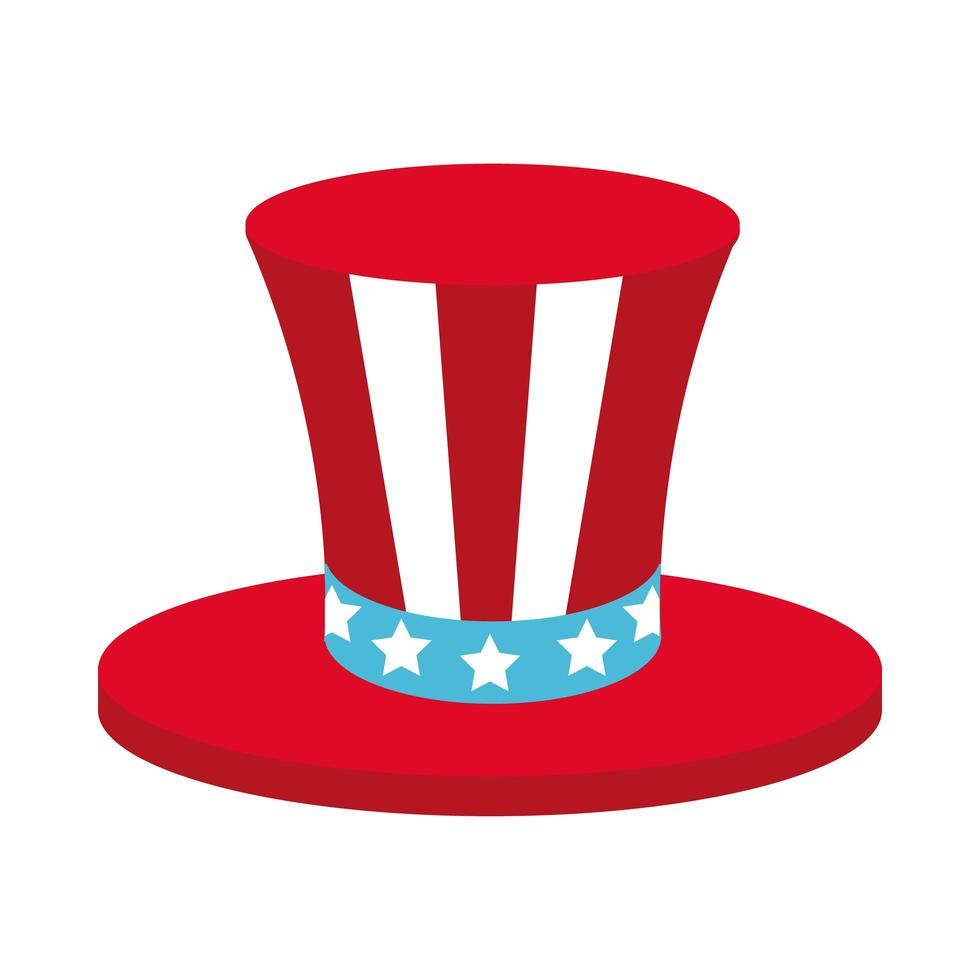 cappello con icona di stile piatto bandiera degli stati uniti d'america vettore