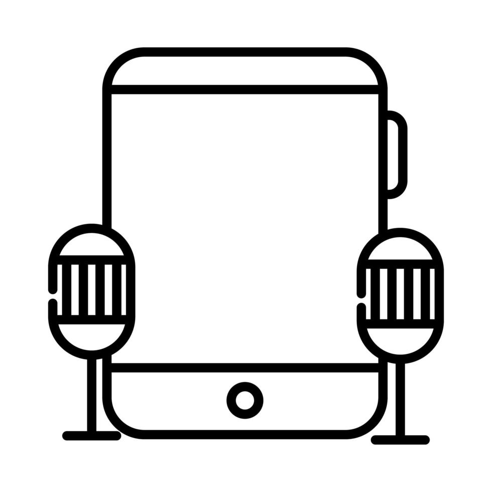 icona della linea di stile elettronico del dispositivo tablet vettore