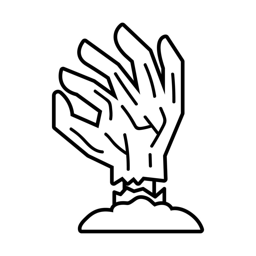 icona di stile della linea della mano della morte vettore