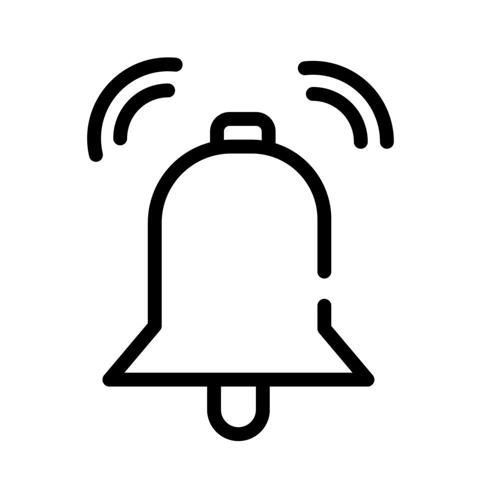 icona di stile della linea del suono della campana vettore