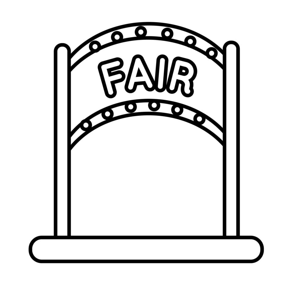 icona di stile della linea dell'arco di ingresso equo vettore
