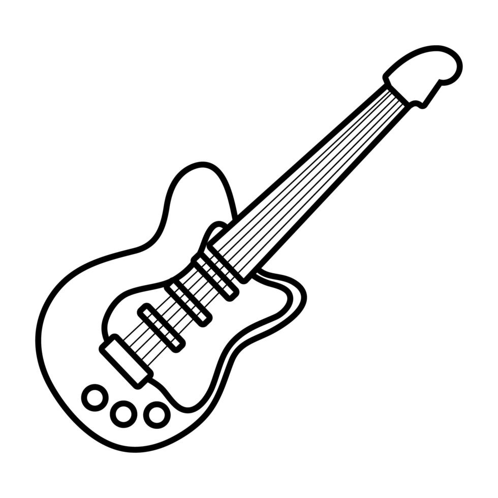linea di stile musicale per strumenti per chitarra elettrica vettore