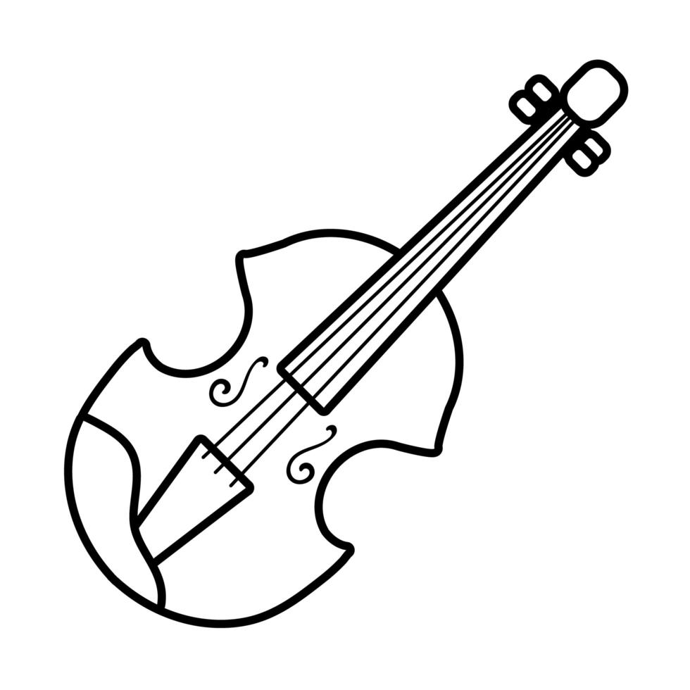 icona di stile della linea di strumenti a corde per violoncello vettore