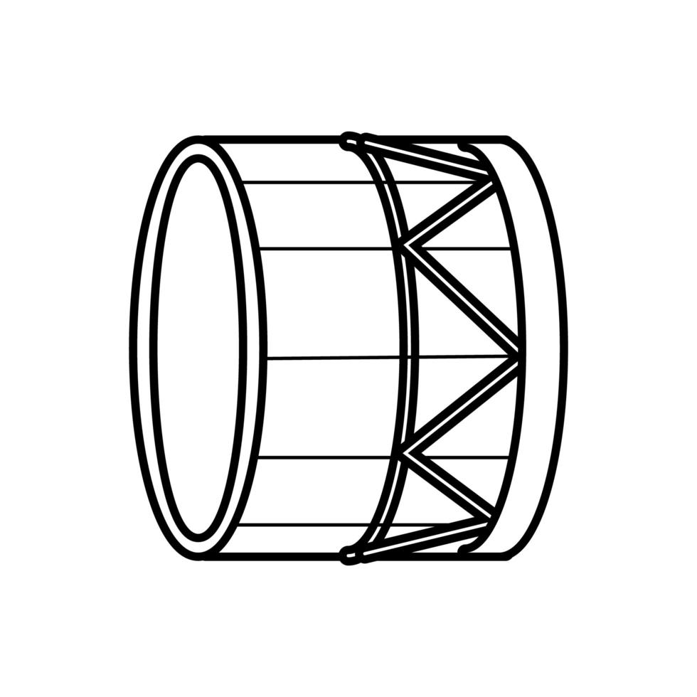 icona di stile di linea di strumento musicale a tamburo vettore