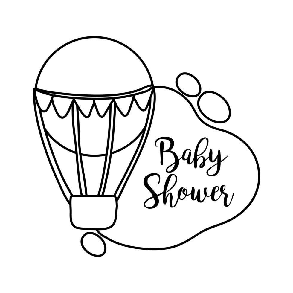 scritta baby shower con stile hot line a palloncino vettore