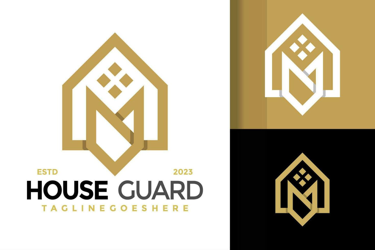 lettera m Casa guardia logo design vettore simbolo icona illustrazione