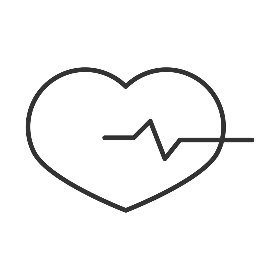 battito cardiaco cardiologia medica diagnosi icona lineare design medical vettore
