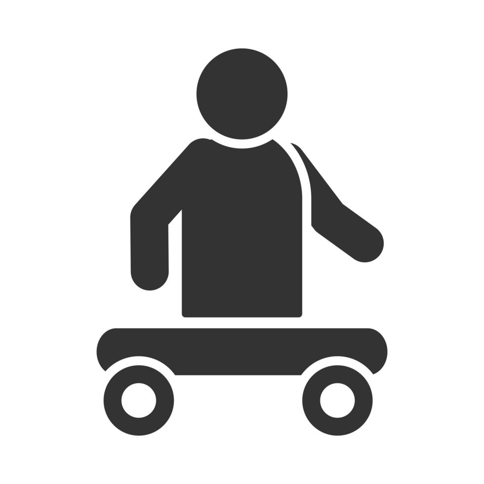 persona senza gambe seduta nel carrello giornata mondiale della disabilità silhouette icona design vettore