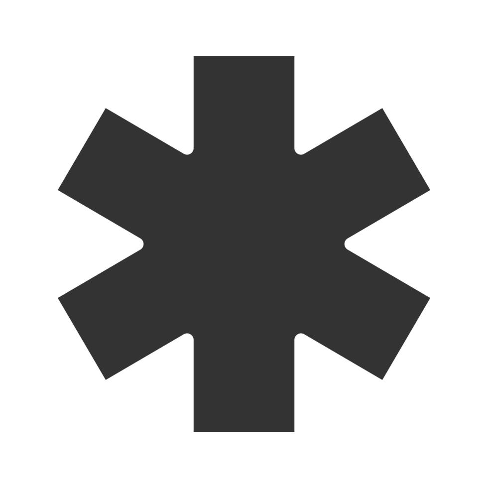 croce medica simbolo sano silhouette icona design vettore
