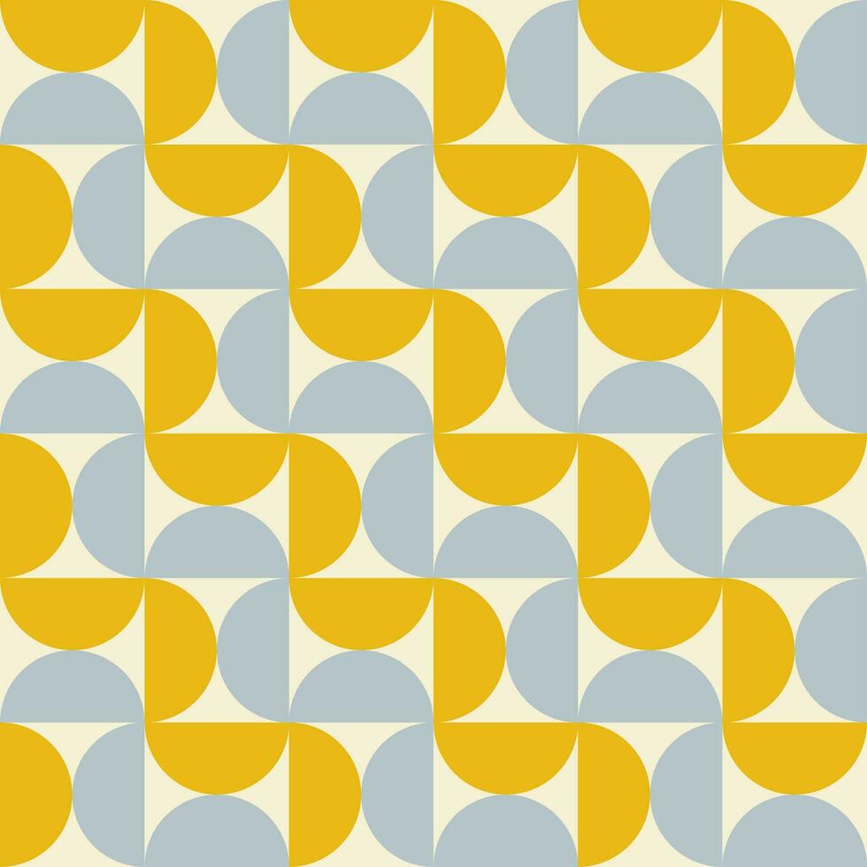 di moda geometrico senza soluzione di continuità modello con giallo e blu semicerchi su un' beige sfondo. moderno astratto sfondo. vettore illustrazione