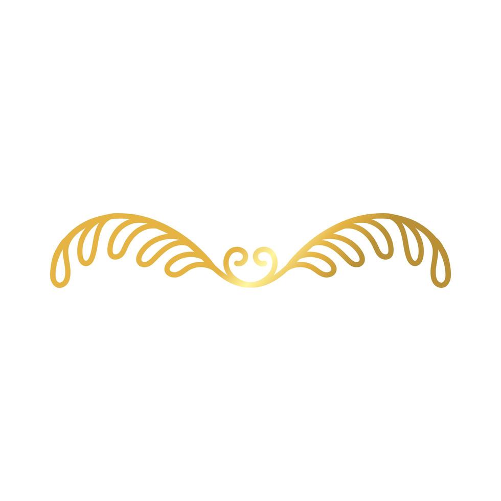 elegante cornice perimetrale con decorazione a foglie icona dorata in stile sfumato vettore