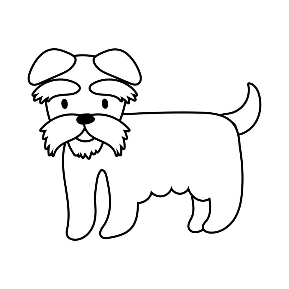 icona di stile della linea dell'animale domestico del cane carino vettore