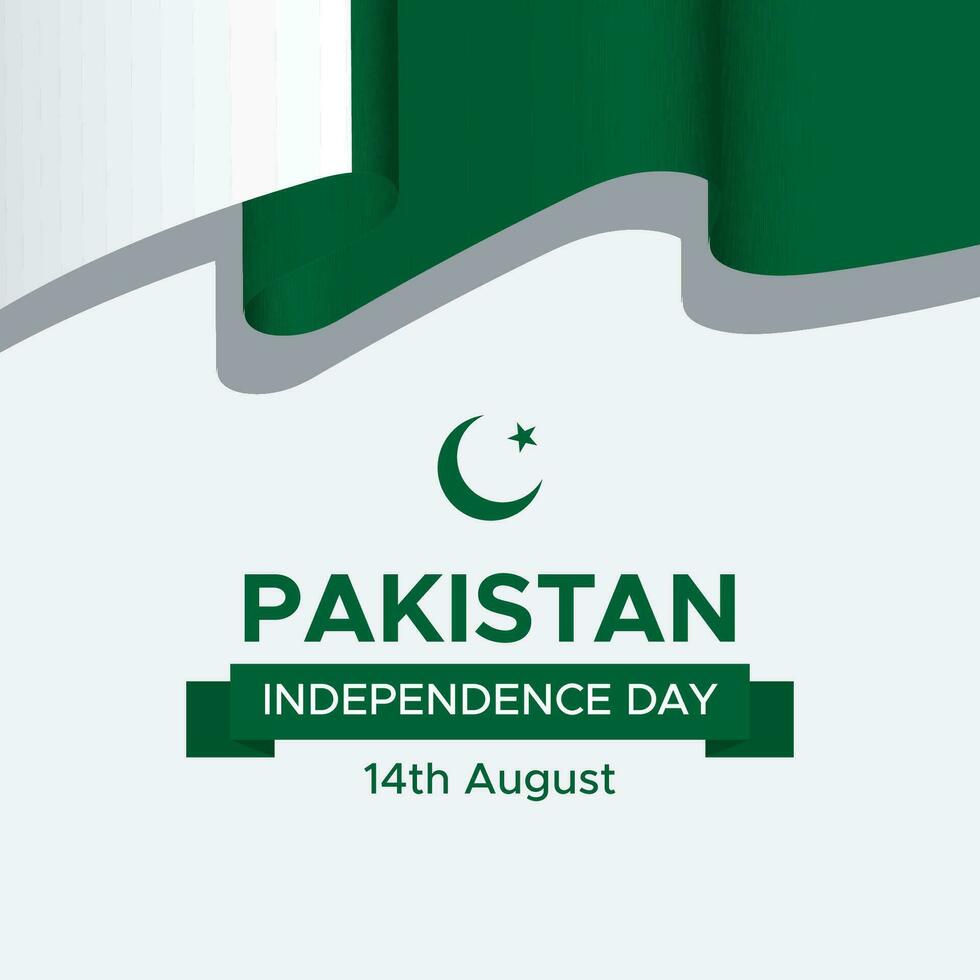 Pakistan indipendenza giorno 14 agosto inviare per sociale media. Pakistan indipendenza giorno vettore modello. eps 10 vettore.