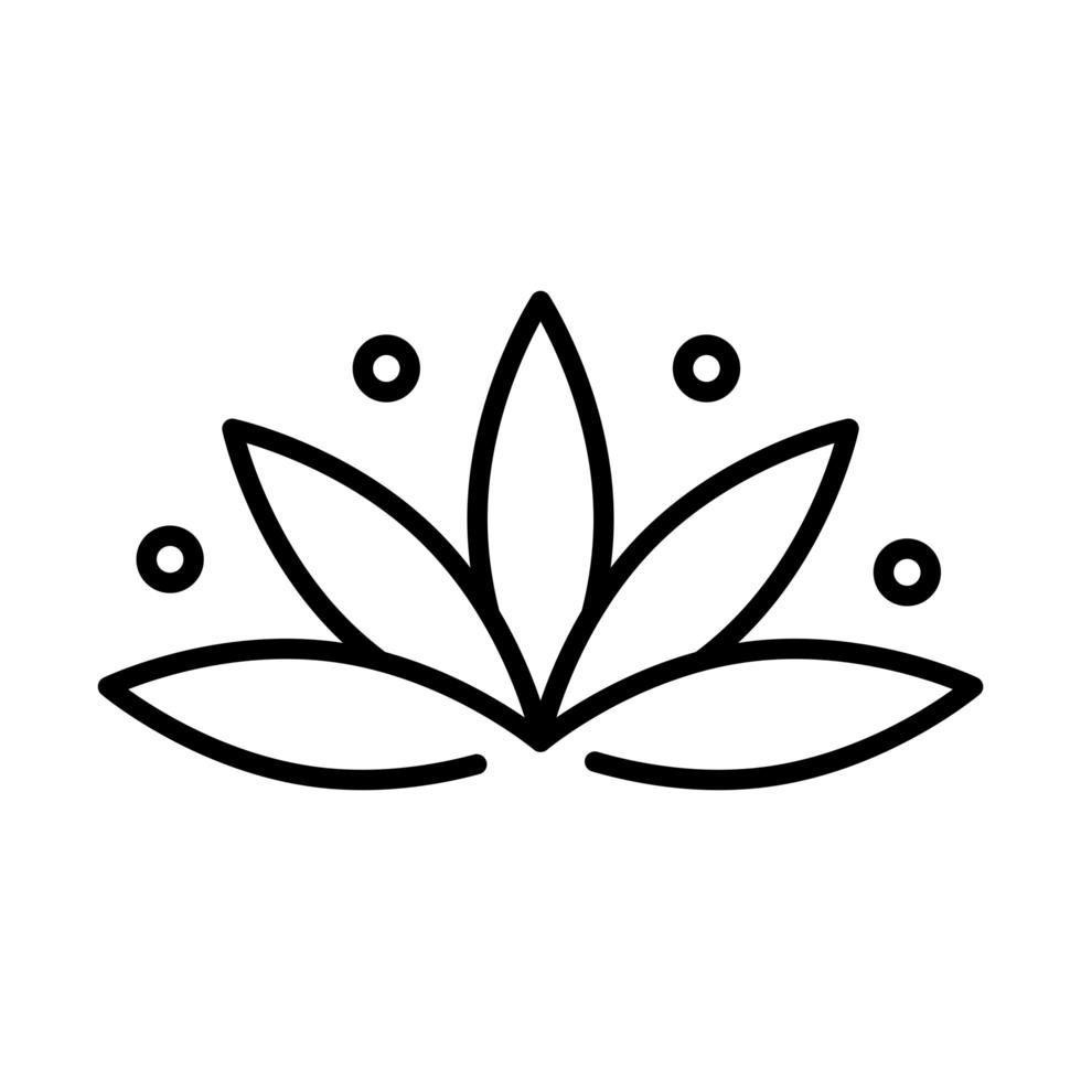 fiore di loto decorazione floreale ornamento linea stile icona vettore