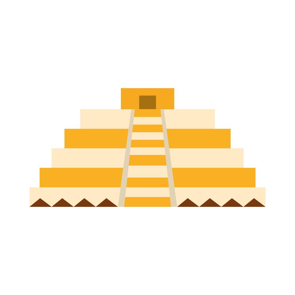 piramide messicana antica cultura folk tradizionale icona piatta vettore