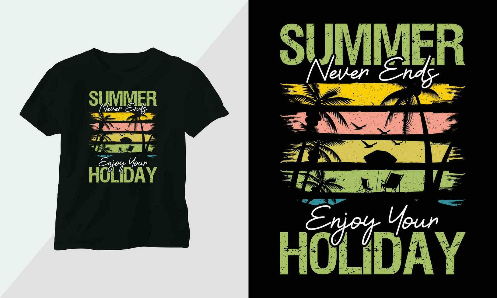 estate fare surf maglietta design concetto. tutti disegni siamo colorato e creato utilizzando tavola da surf, spiaggia, estate, mare, eccetera vettore