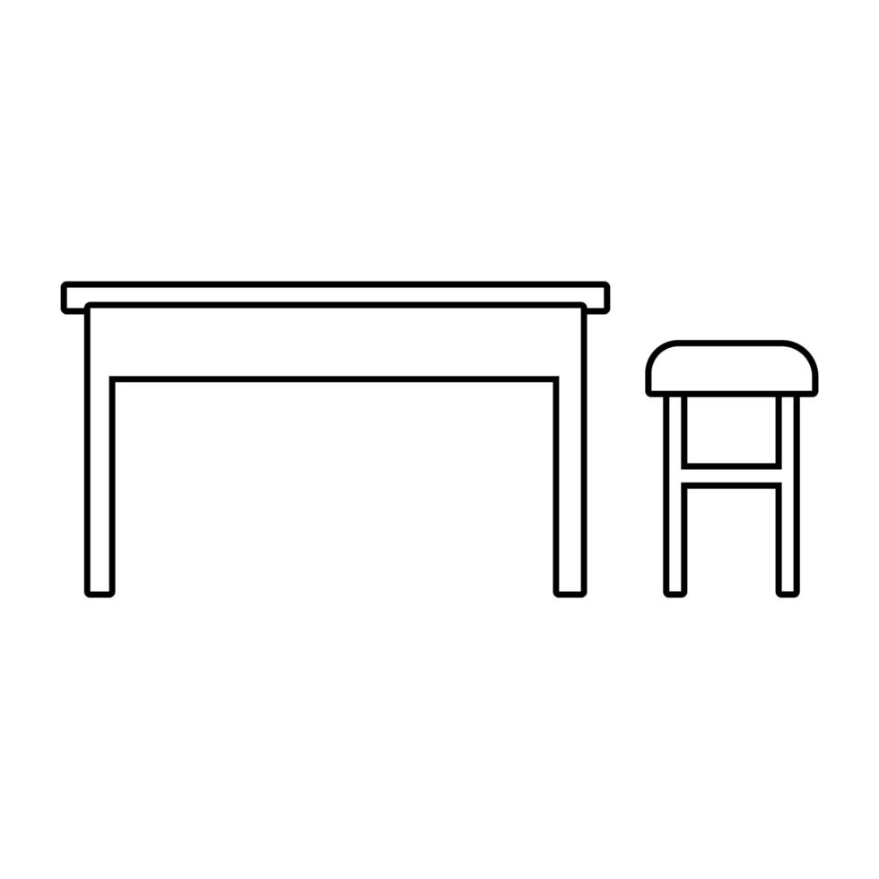 tavolo e sedia mobili per la casa in legno vettore