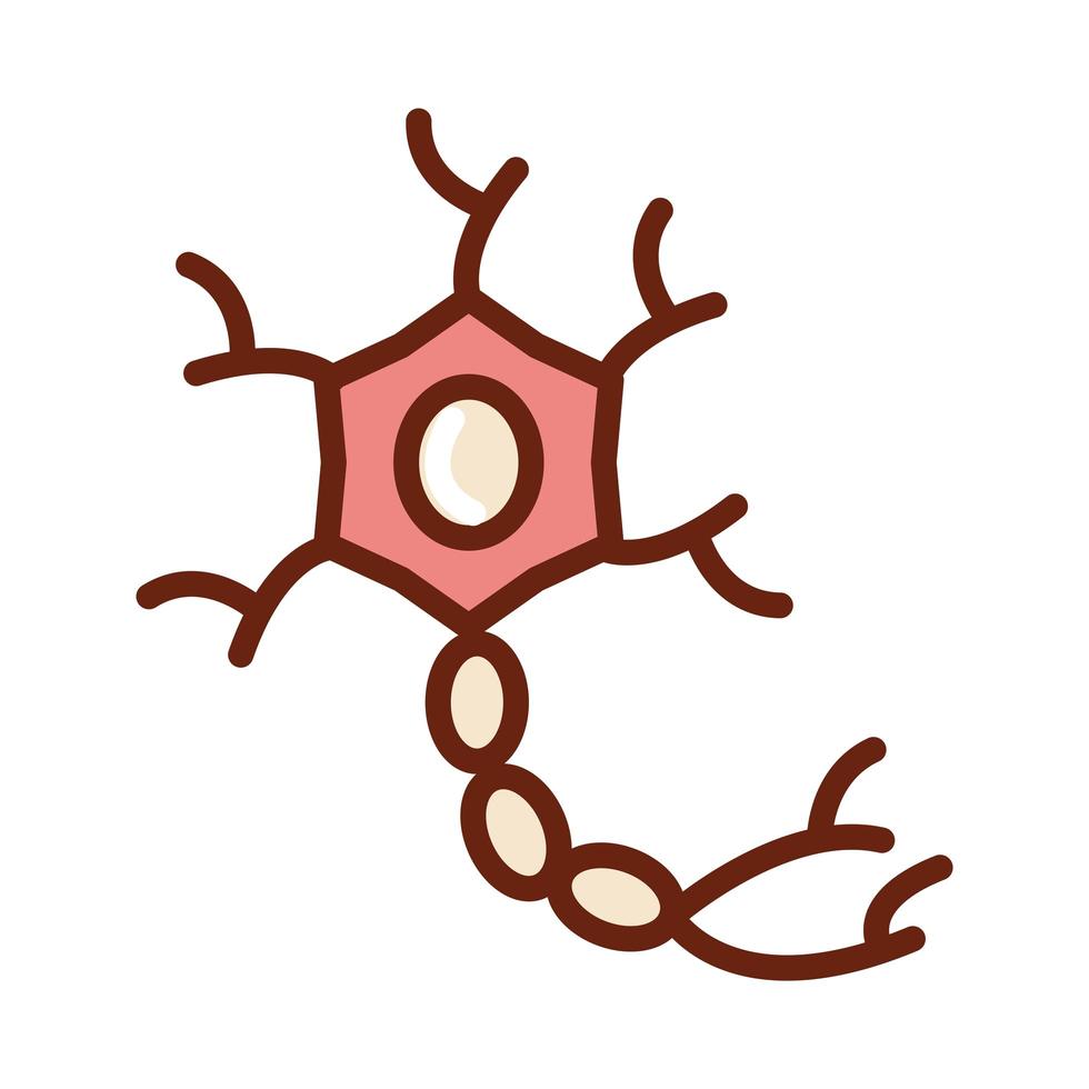 linea di salute degli organi di anatomia della molecola delle cellule del corpo umano e icona di riempimento vettore