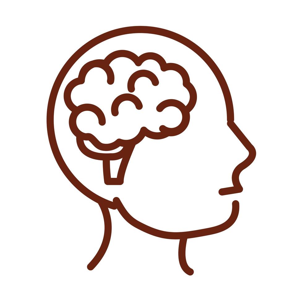 profilo del corpo umano anatomia del cervello stile dell'icona della linea di salute degli organi vettore