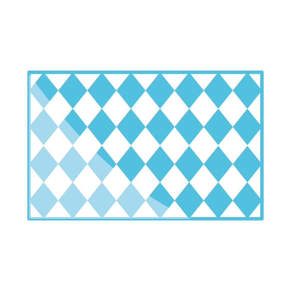 disegno dell'icona piatto a forma di motivo a scacchi blu tradizionale vettore