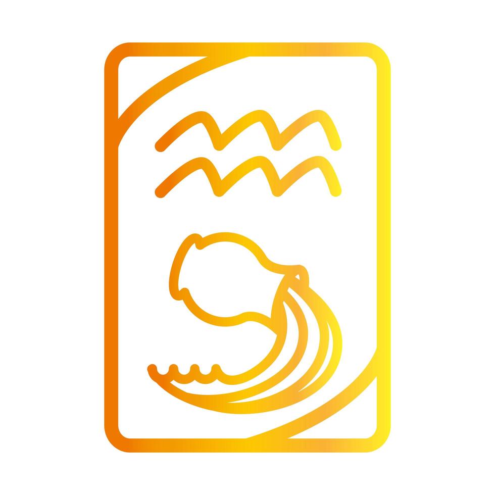 zodiaco acquario esoterico tarocchi predizione icona stile gradiente carta vettore