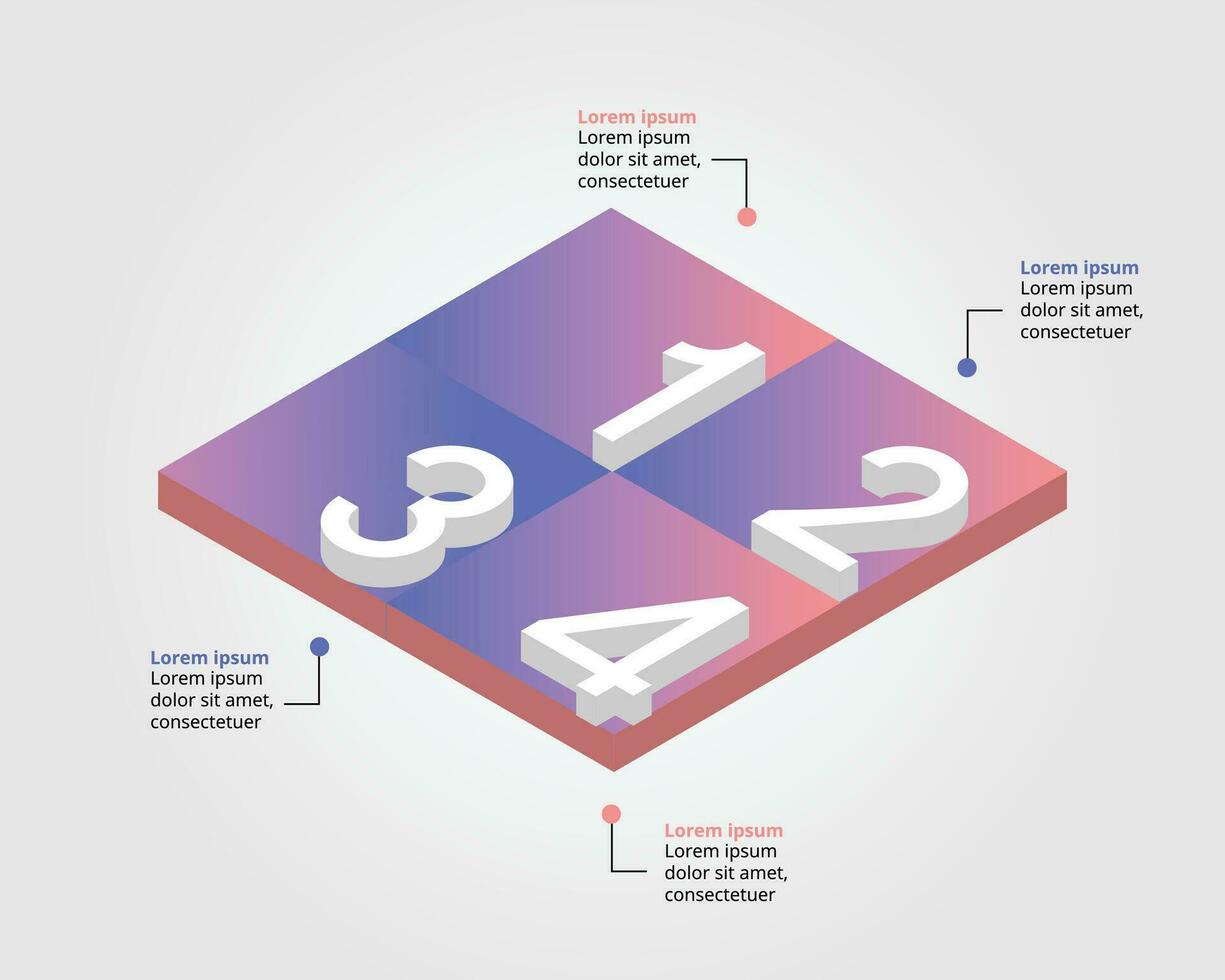 sequenza temporale passo grafico modello per Infografica per presentazione per 4 elemento vettore