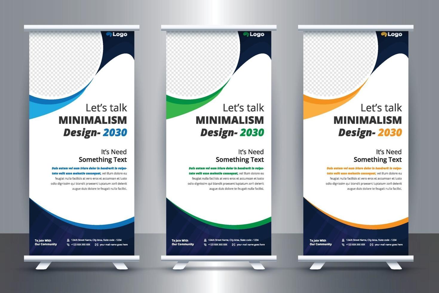 modello di banner per stand roll up business gratuito con vettore