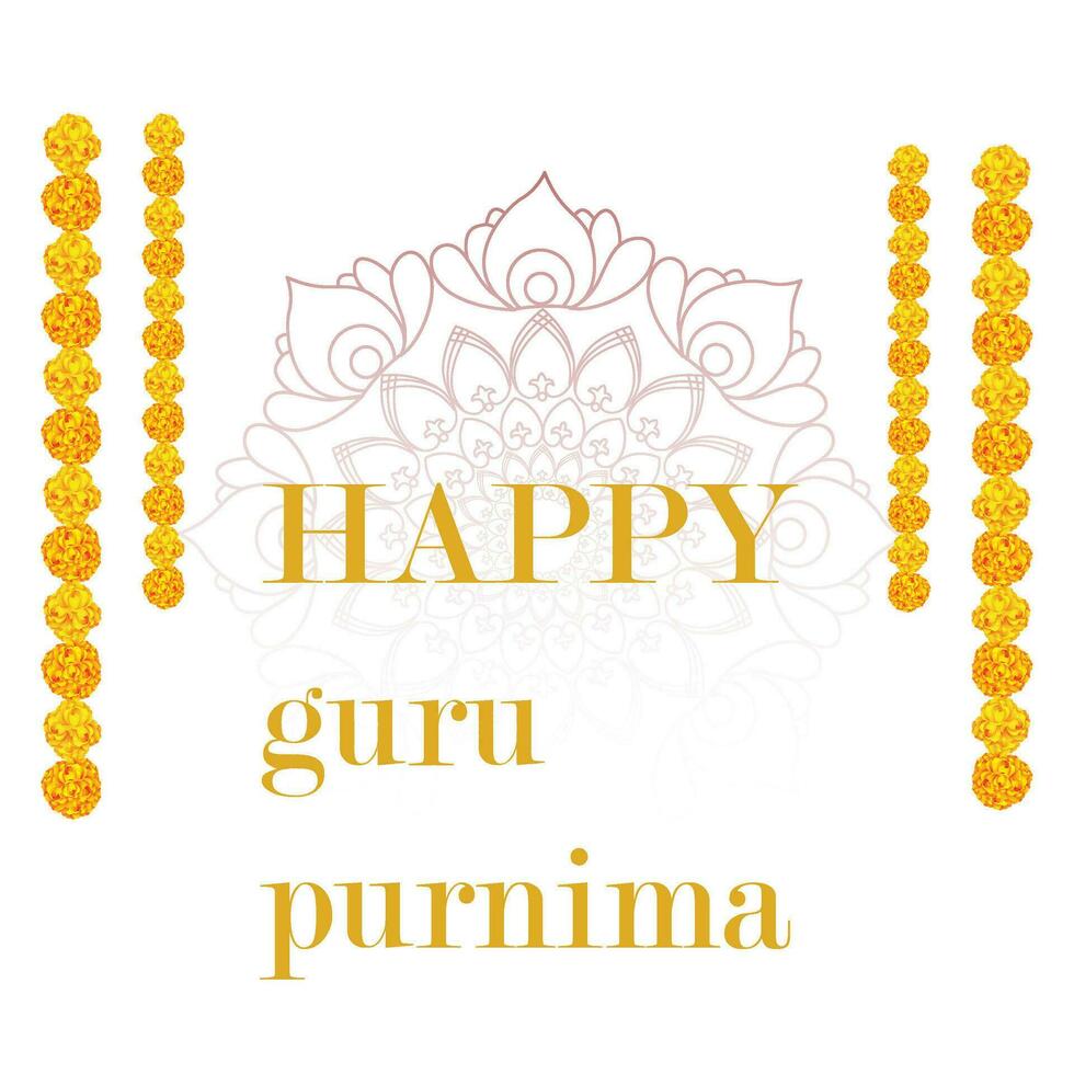 contento guru purnima calligrafia vettore