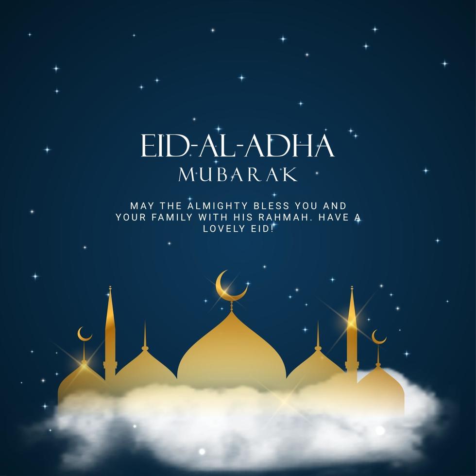 eid al adha. eid mubarak biglietto di auguri islamico, poster vettore