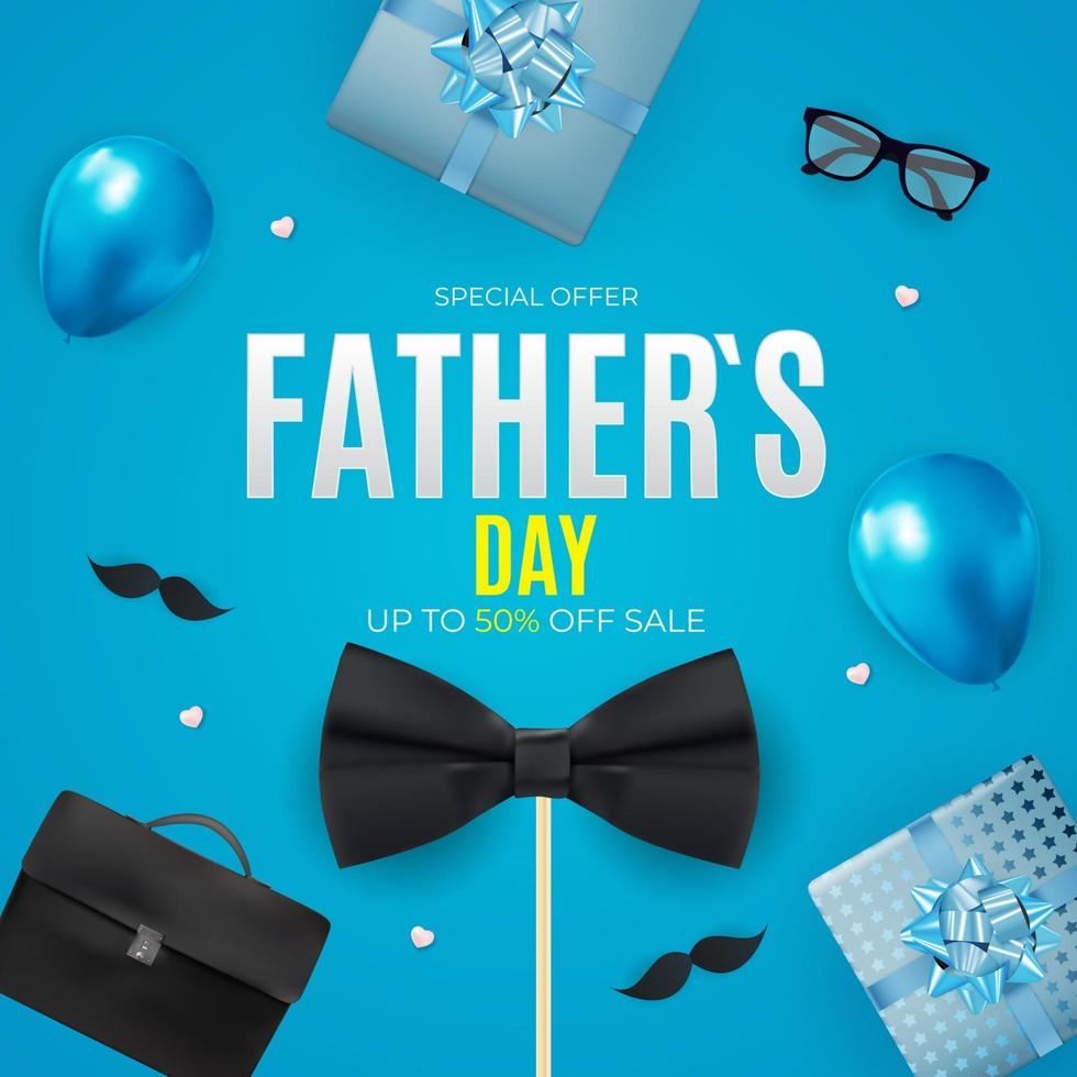 sfondo di vendita del giorno del padre. poster, flyer, biglietto di auguri, intestazione per sito Web. illustrazione vettoriale. eps10 vettore