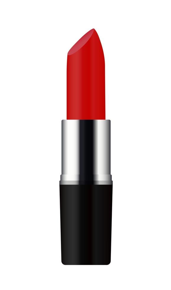 icona di rossetto realistico isolato su priorità bassa bianca. illustrazione vettoriale
