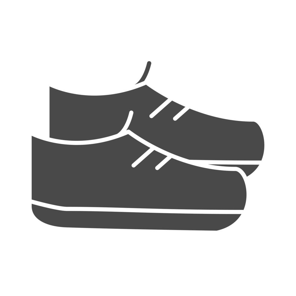 scarpe sportive accessorio attrezzatura silhouette icona design vettore