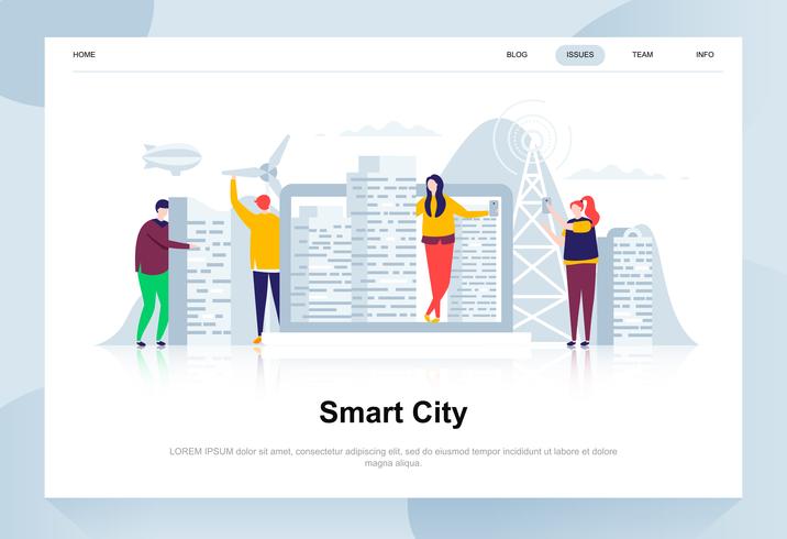 Banner Web Smart City Design piatto vettore