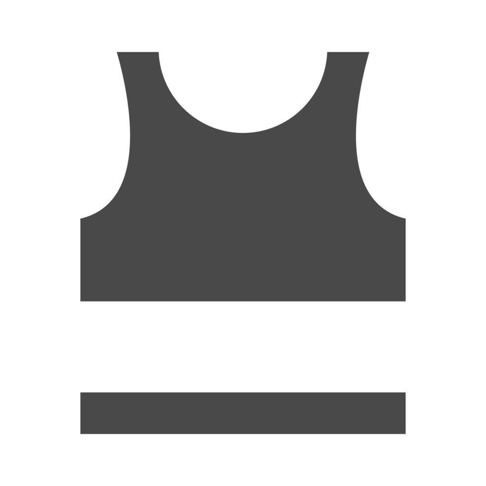 camicia sportiva senza maniche indossa il design dell'icona della silhouette vettore
