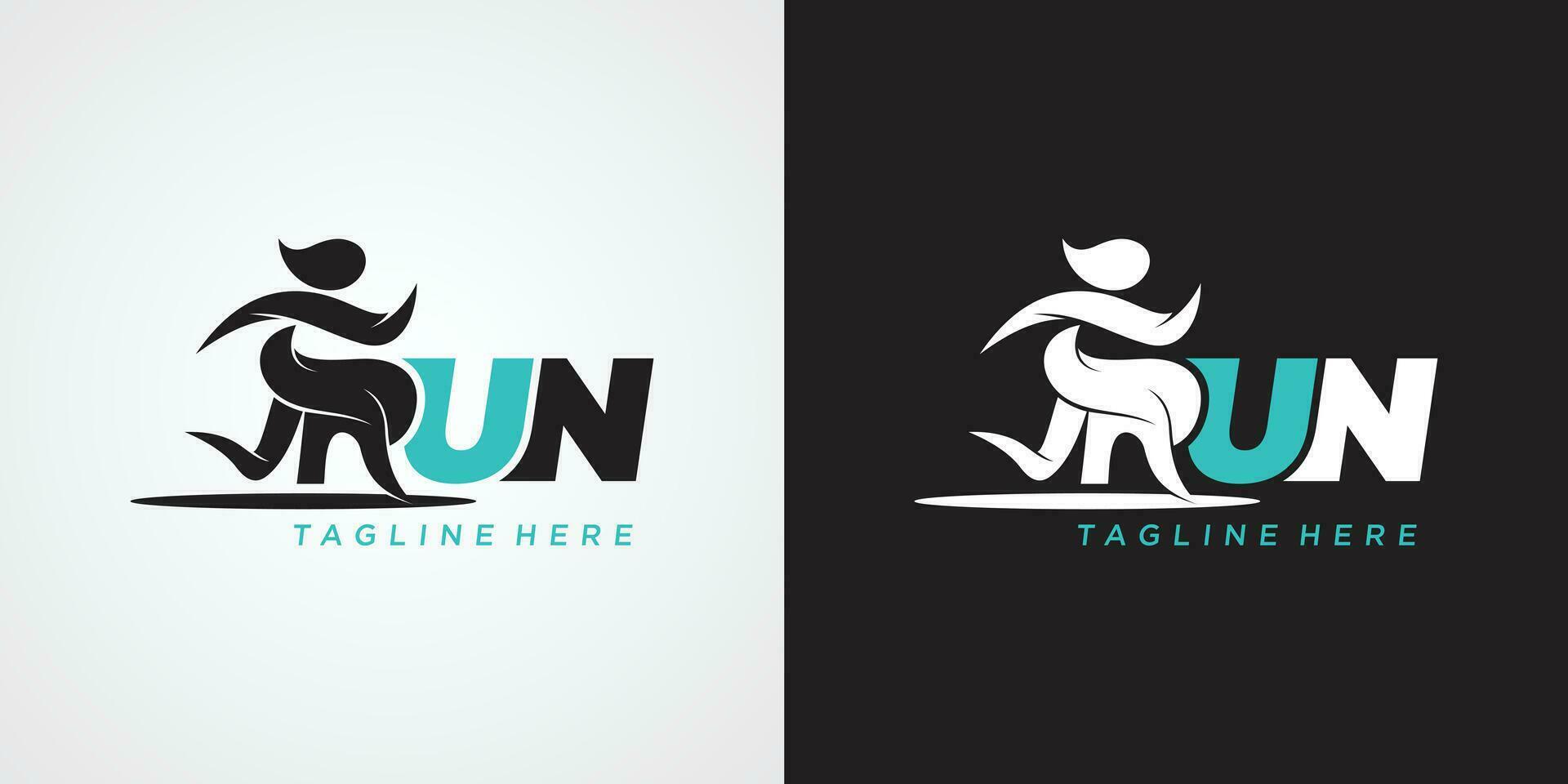 in esecuzione logo, jogging e maratona logo modello design vettore