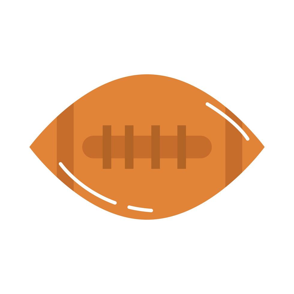 icona di stile piano dell'attrezzatura sportiva della palla di football americano vettore