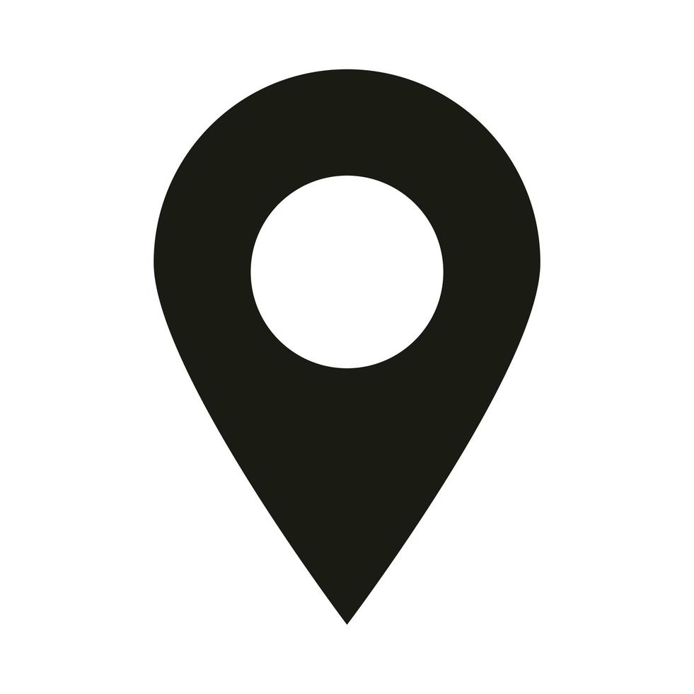 applicazione mobile puntatore di navigazione gps menu pulsante web icona stile silhouette digitale vettore