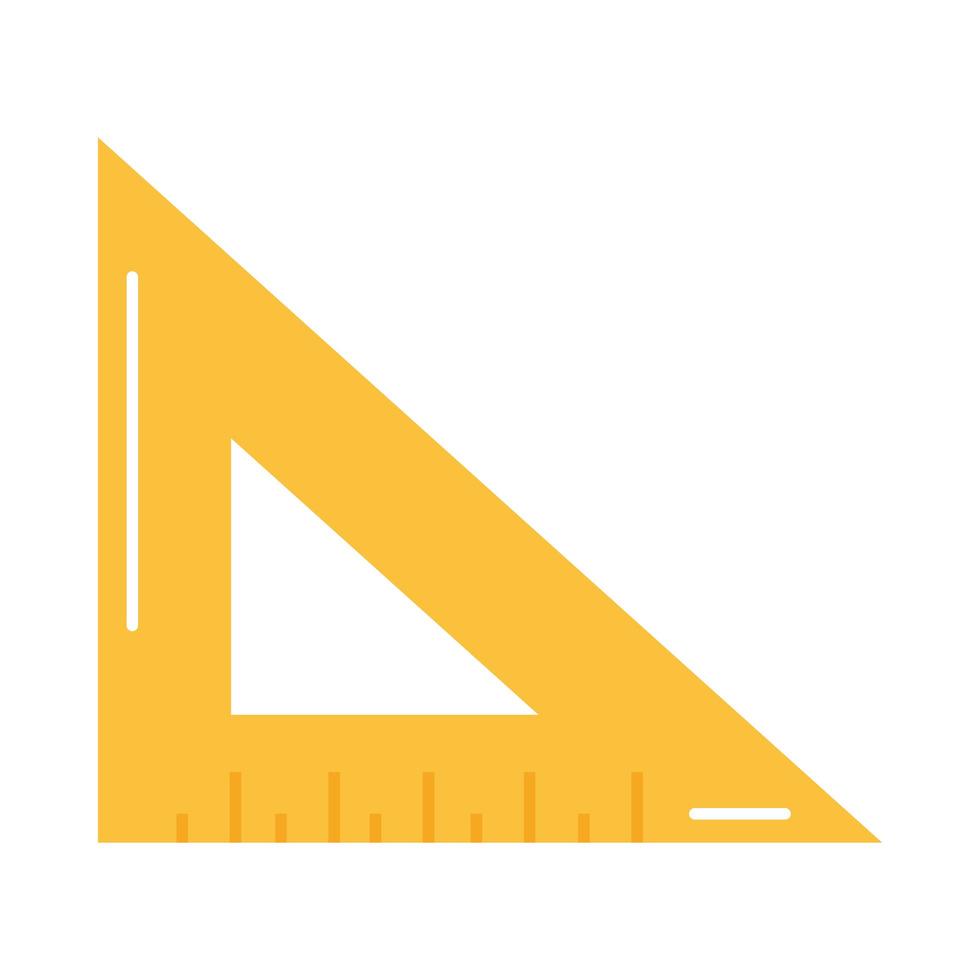 educazione scolastica triangolo righello misura fornitura icona stile piatto vettore