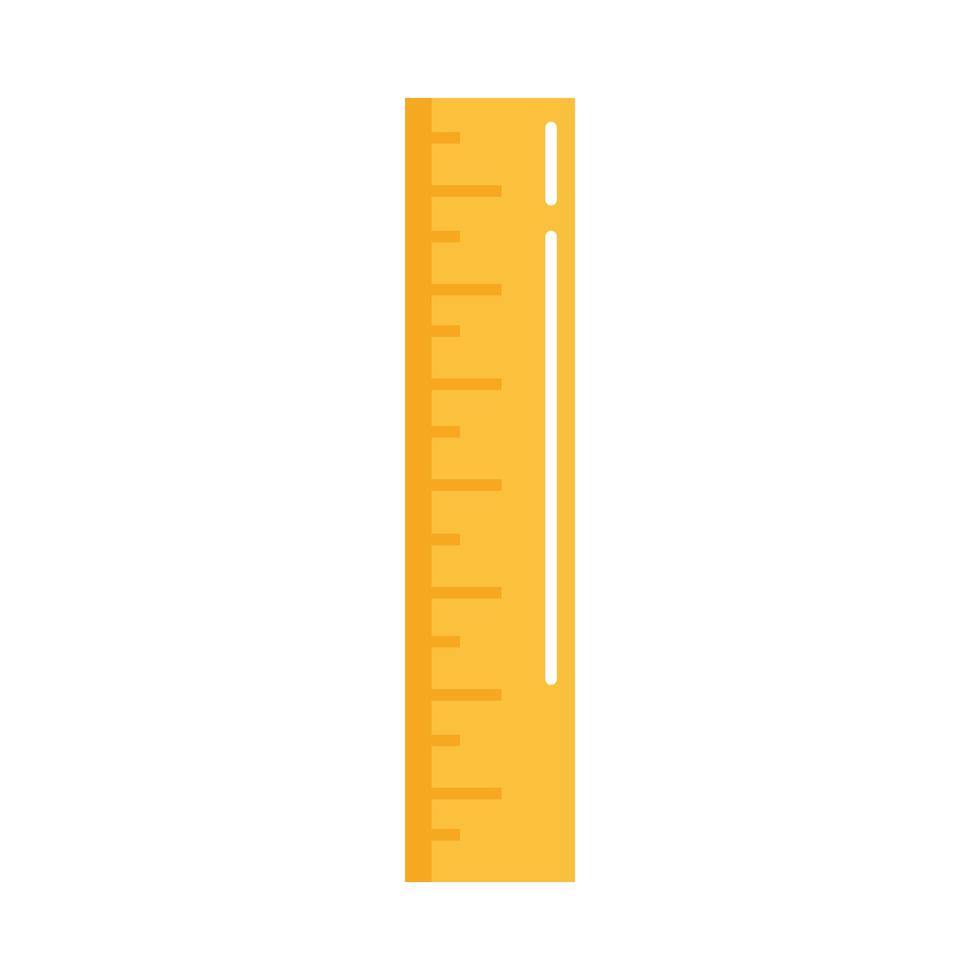 icona di stile piano dell'elemento di misurazione del righello del rifornimento di istruzione scolastica vettore