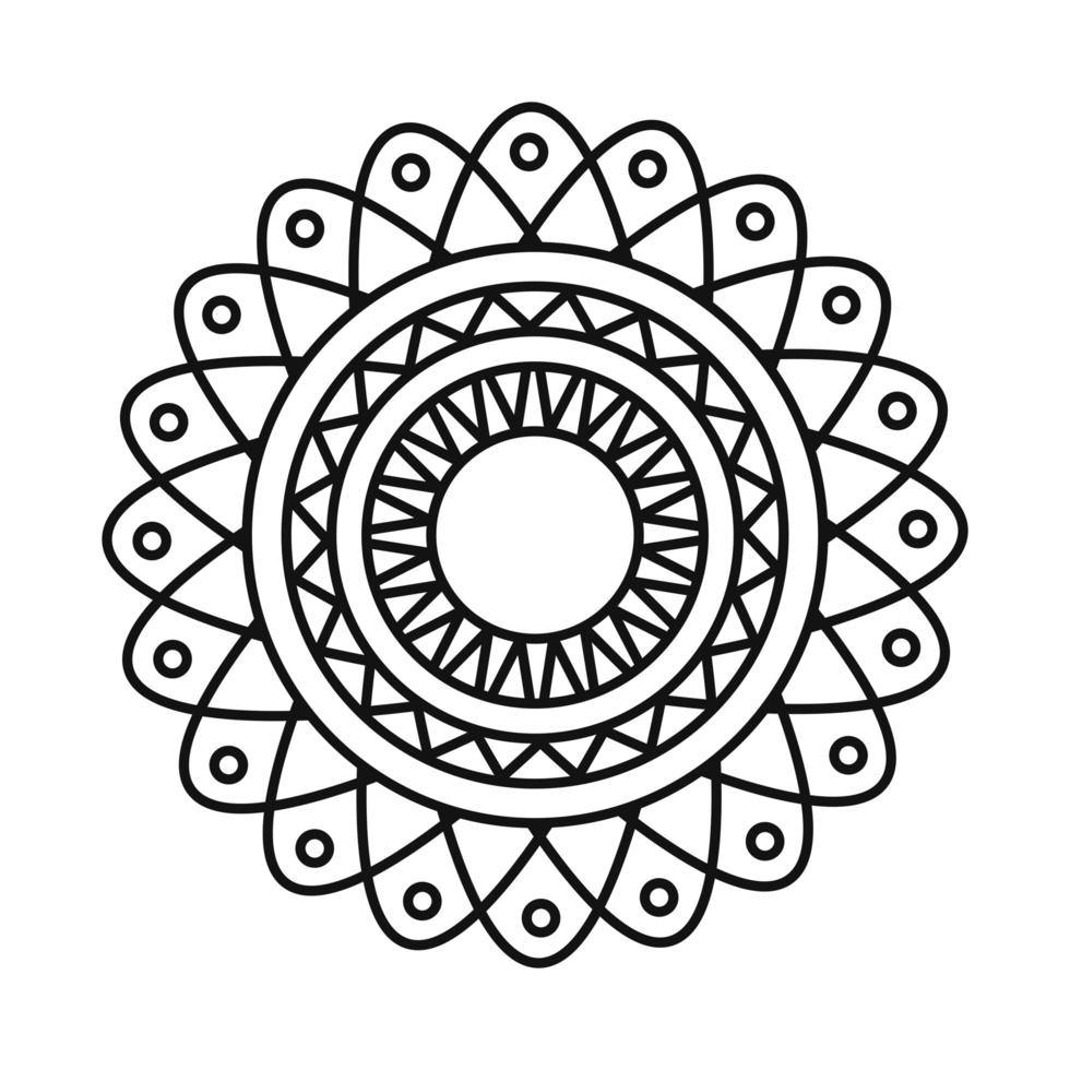 icona di stile linea mistica decorazione floreale motivo mandala vettore
