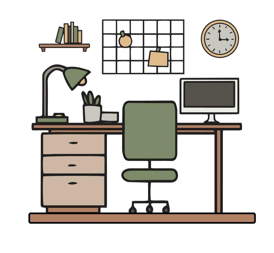 illustrazione di un' studenti camera interno.colorato vettore illustrazione di un' camera interno per un' scolaro. vettore illustrazione
