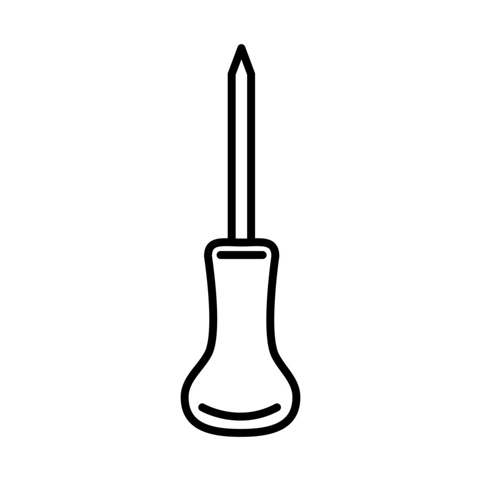 strumento di carpentiere punteruolo riparazione manutenzione e icona stile linea attrezzatura da costruzione vettore