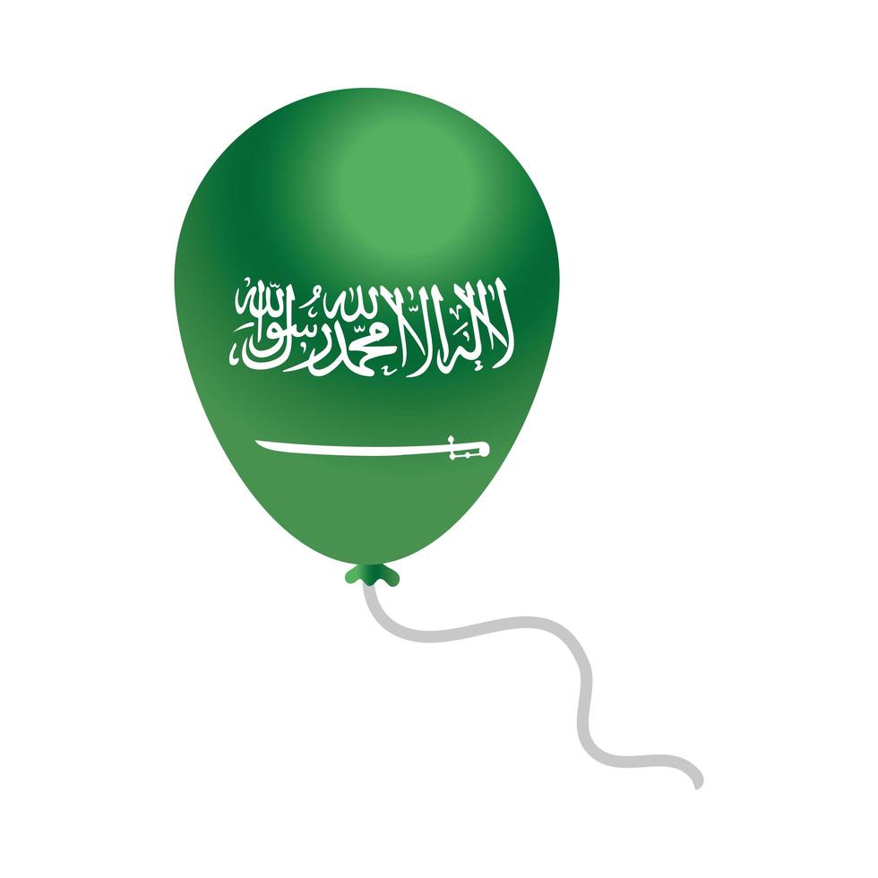 Arabia Saudita Festa Nazionale Palloncino Verde Decorazione Celebrazione Icona Stile Gradiente vettore